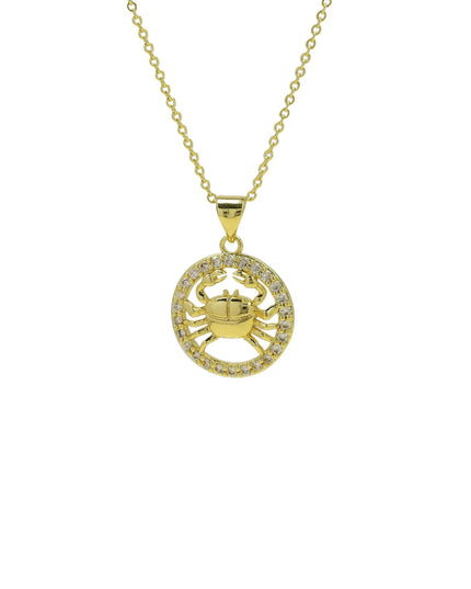 Astrology Sign Round Cutout Pendant Zodiac Necklace July