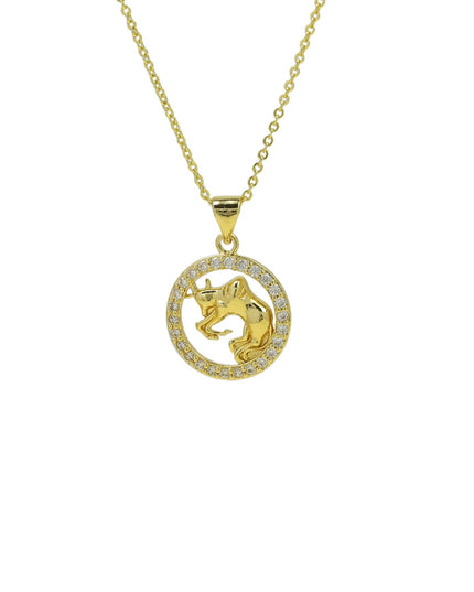 Astrology Sign Round Cutout Pendant Zodiac Necklace January