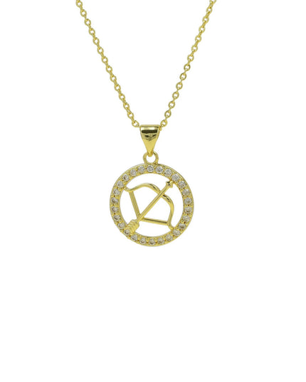 Astrology Sign Round Cutout Pendant Zodiac Necklace  November