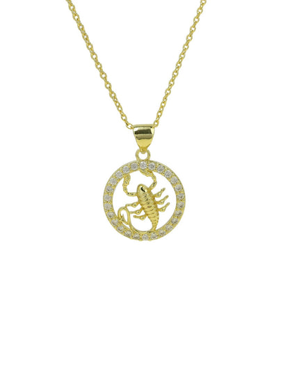 Astrology Sign Round Cutout Pendant Zodiac Necklace