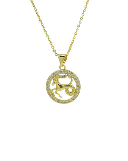 Astrology Sign Round Cutout Pendant Zodiac Necklace May