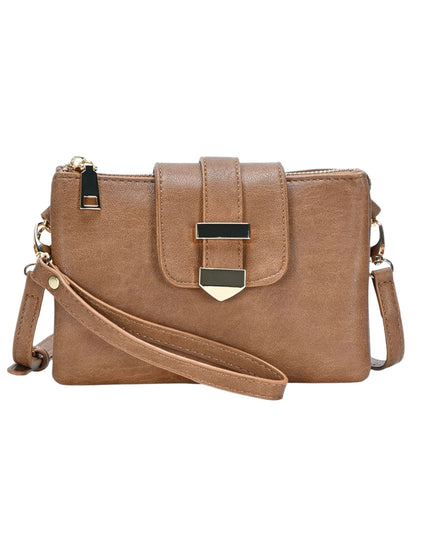 Belt Buckle Pointed Wristlet Clutch Crossbody Bag