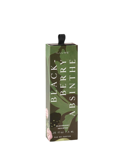 Box of Illume Blackberry Absinthe perfume on a white background