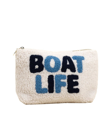 Pouch with 'BOAT LIFE' text on a white background