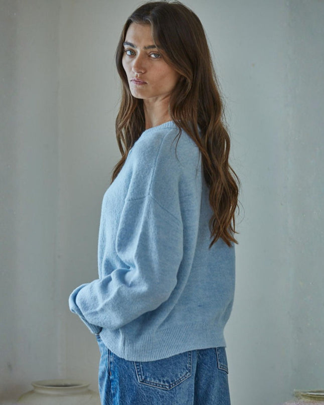Olivia Button Down Cardigan Sweater Blue