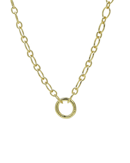 Center Ring Thick Gold Chain Link Necklace