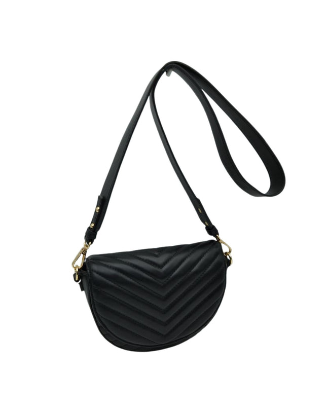 Chevron Quilted Chain Detail Crossbody Bag