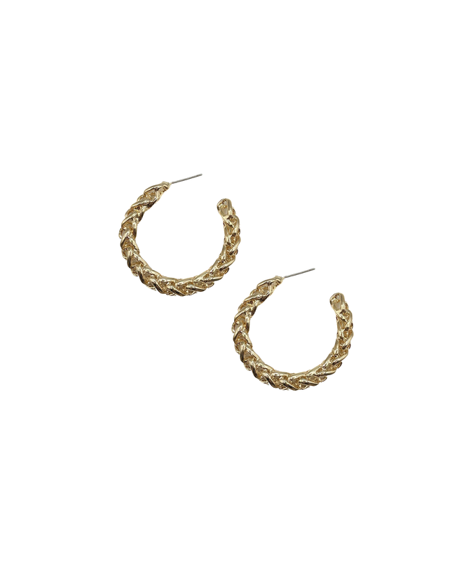 Metal Weave Rope 1.5" Hoop Earrings