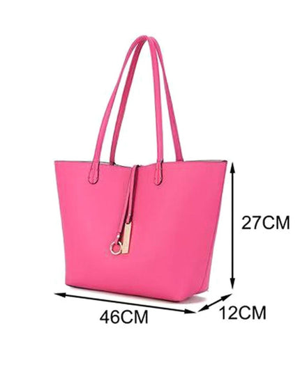 Faux Leather Reversible Tote Crossbody Handbag Set Dimensions