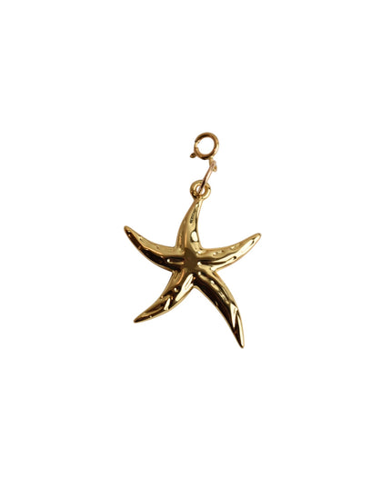 Hammered Starfish Gold Metal Charm