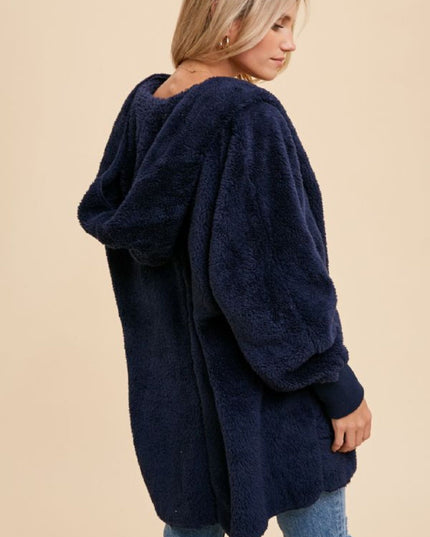 Solid Bear Coat Navy Blue