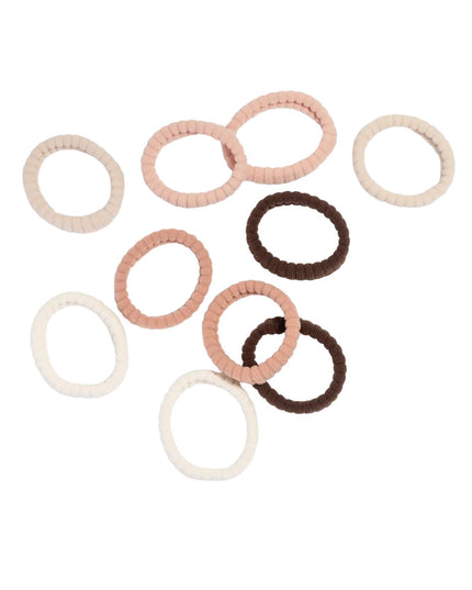 Blush Recycled Fabric Ribbed Hair Elastics 10pc Set Hair Ties