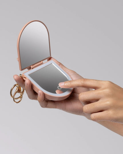 Compact Mirror Keychain Pink