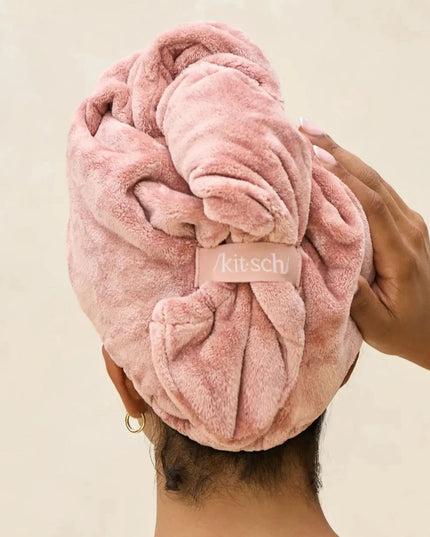 Plush Microfiber Hair Towel Turban Back
