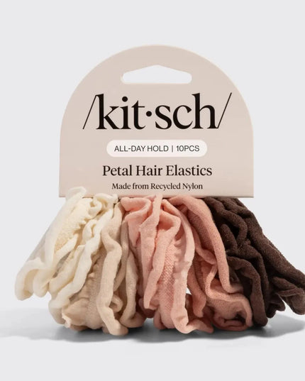 Recycled Fabric Petal Hair Elastics 10 pc Set
