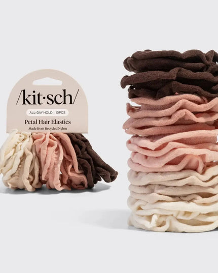 Recycled Fabric Petal Hair Elastics 10 piece Set