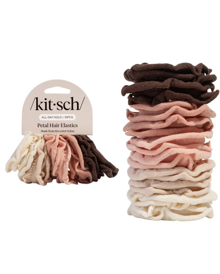 Recycled Fabric Petal Hair Elastics 10pc Set