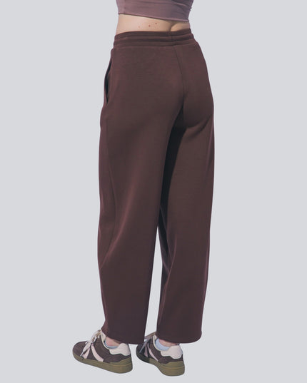 Barrel Leg Elastic Tie Waist Joggers Chocolate