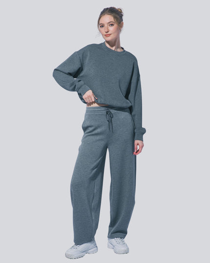 Barrel Leg Elastic Tie Waist Joggers Grey