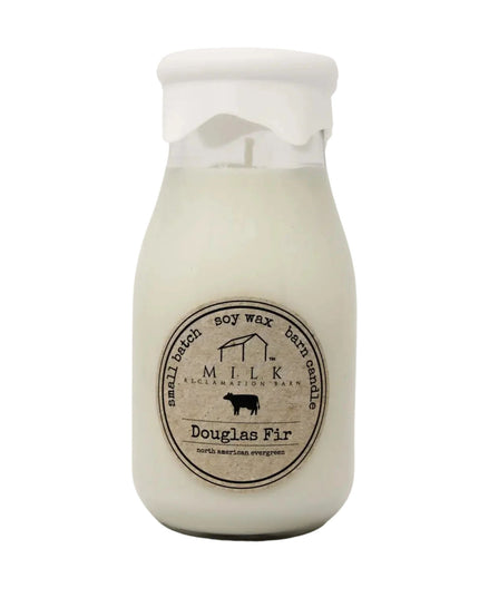 Douglas Fir Milk Bottle Candle