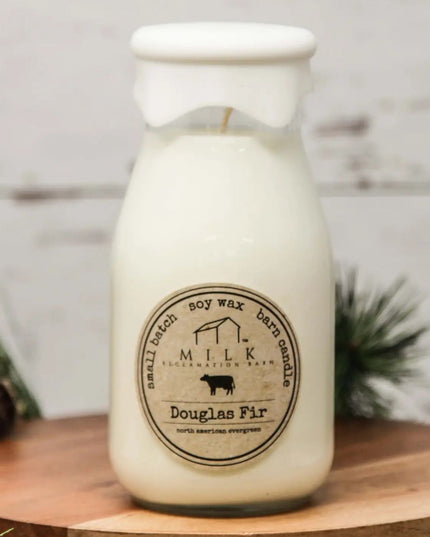 Milk Douglas Fir Milk Bottle Candle