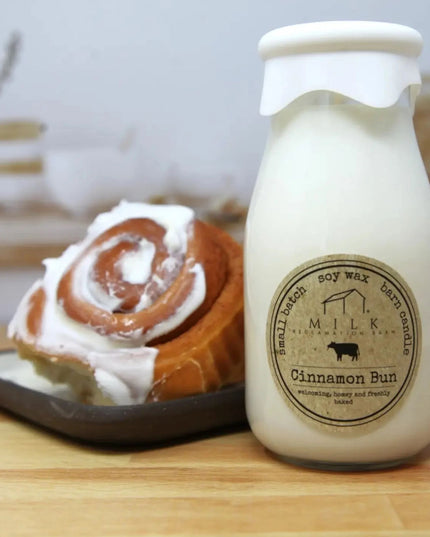 Milk Barn Cinnamon Bun Milk Bottle Candle