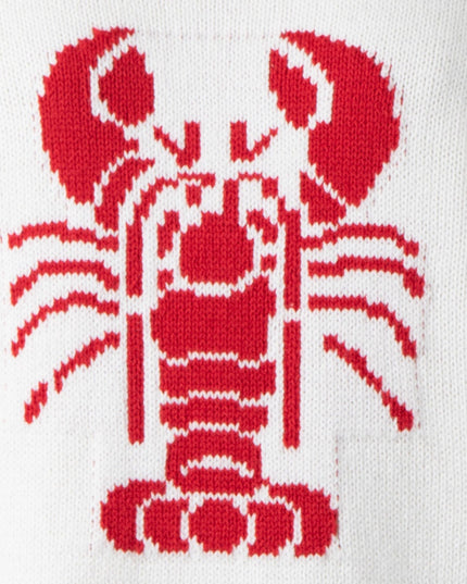 Red lobster design on a white background