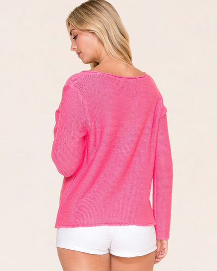Lightweight Flower Crochet Sweater Back