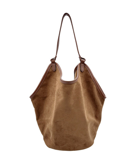 Oversized Faux Suede Slouchy Shoulder Bag