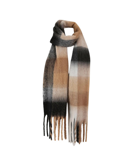 Oversized Soft Fringe Plaid Oblong Winter Scarf