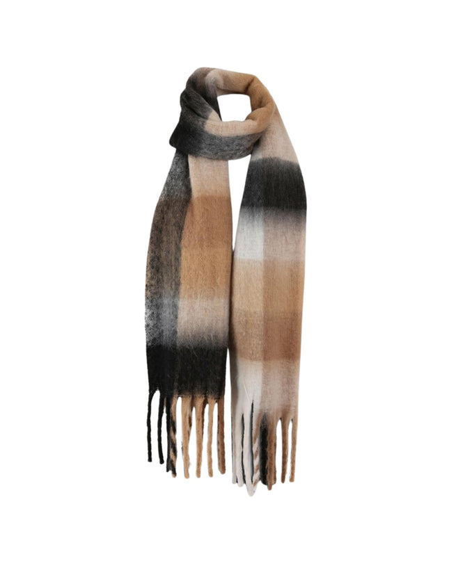 Oversized Soft Fringe Plaid Oblong Winter Scarf