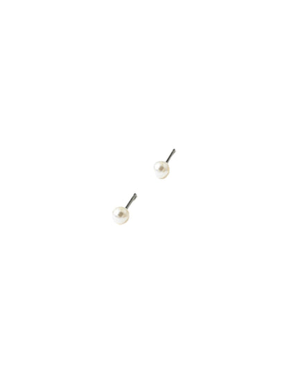Pearl stud earring on a white background