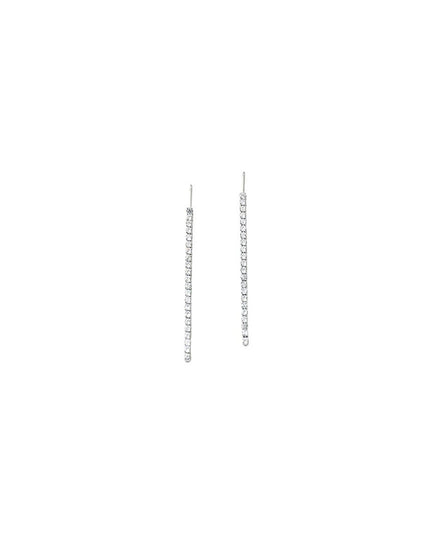 Pair of diamond earrings on a white background