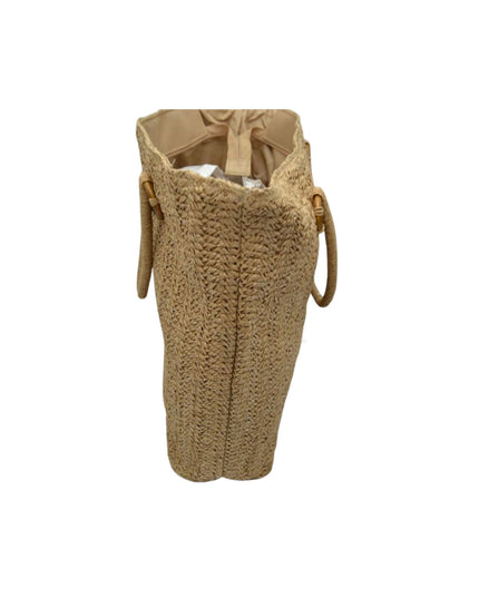 Ring Detail Large Straw Tote Bag Inside