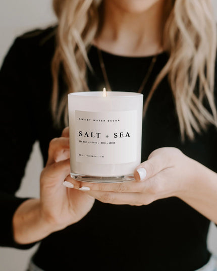 Salt & Sea 11oz White Jar Soy Candle