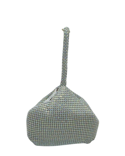 Textured gray bag with a handle on a white background