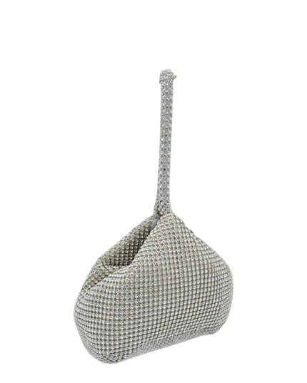 Textured gray bag with a handle on a white background