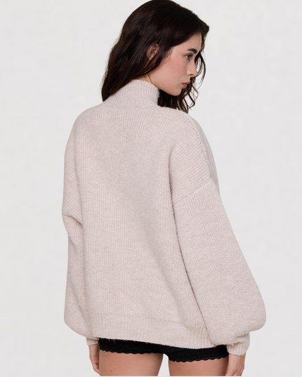 Turtle Neck Knit Sweater Beige