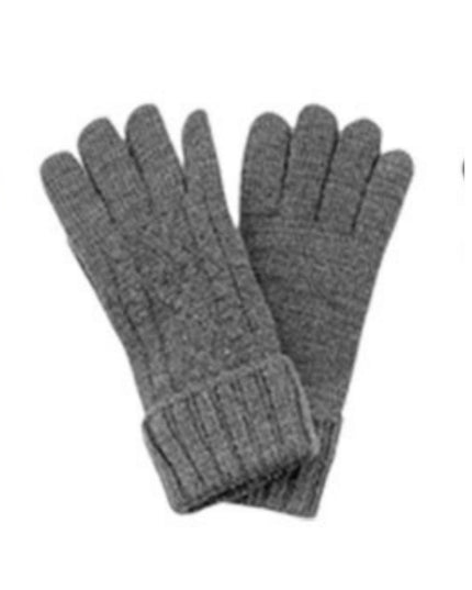 Soft Knit Fur Lining Gloves Dark Grey