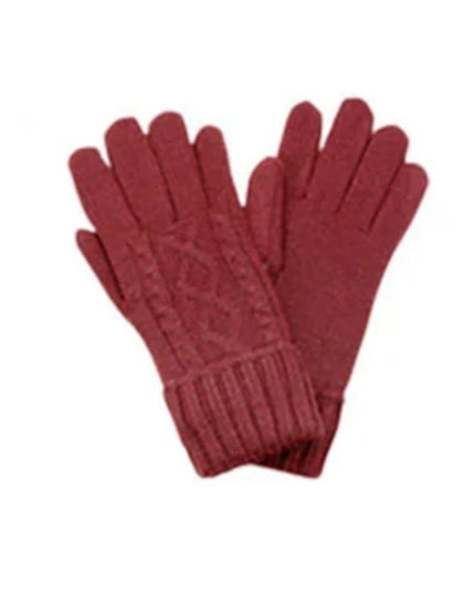 Soft Knit Fur Lining Gloves Red