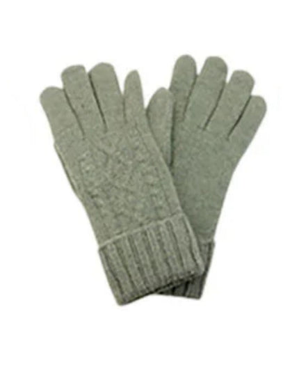 Soft Knit Fur Lining Gloves Green