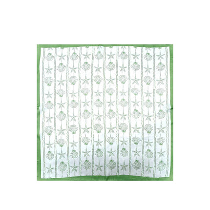 Starfish Seashell Pattern Square Silky Satin Bandana Scarf