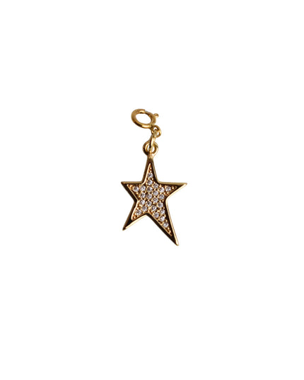 Asymmetrical Star Crystal Stone Gold Metal Charm