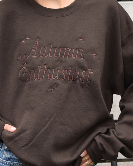 Autumn Enthusiast Crewneck Sweatshirt Brown