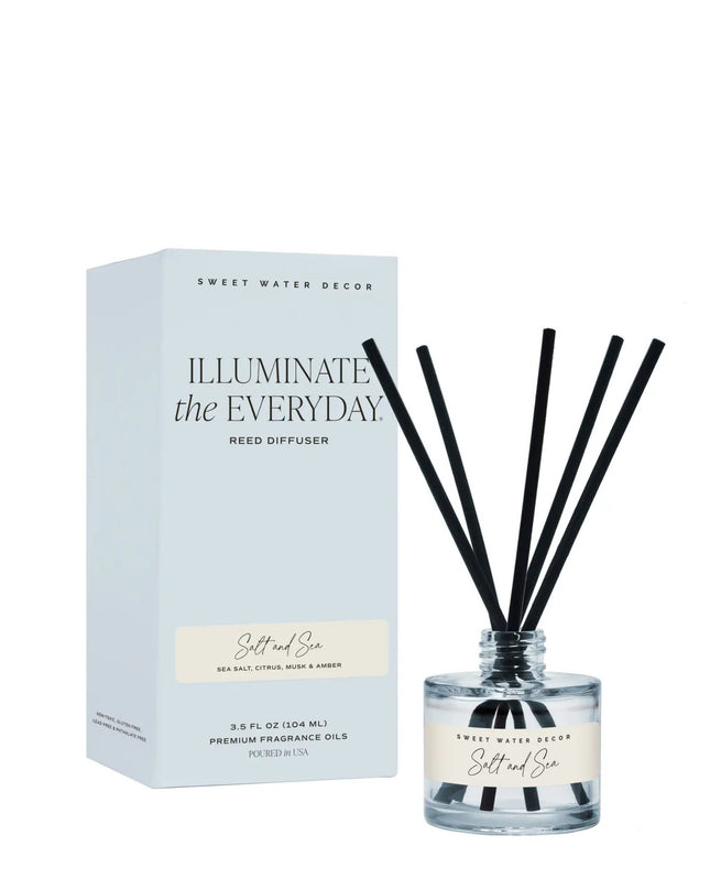 Salt And Sea Blue Glass Reed Diffuser