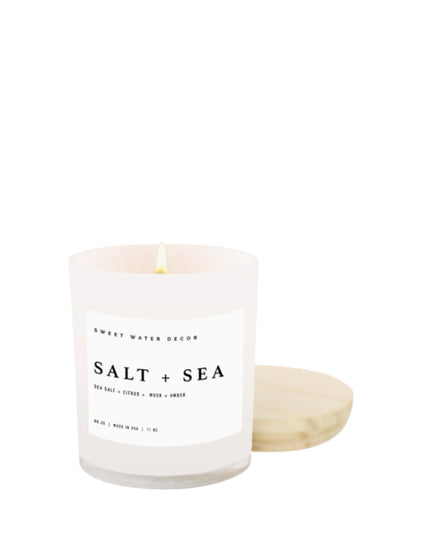 Salt & Sea Soy 11oz White Jar Soy Candle