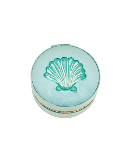 Seashell Round Velvet Jewelry Box