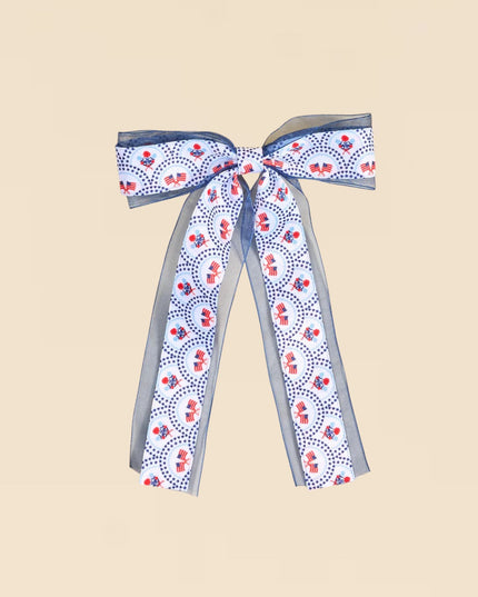 Decorative ribbon with floral pattern on a beige background