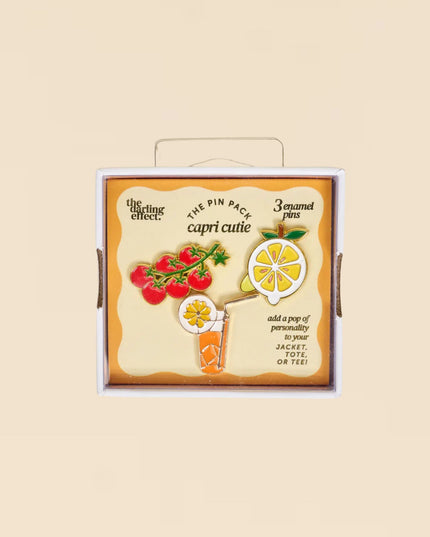 Packaged product with 'capri cutie' design on a beige background