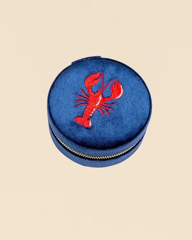 Lobster Round Velvet Jewelry Case